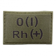 Військовий шеврон група крові темна олива O(I) Rh(+) 30*45