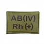 Военный шеврон группа крови олива AB(IV) Rh(+) 30*45