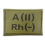 Военный шеврон группа крови олива A(II) Rh(-) 30*45