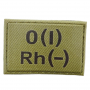 Военный шеврон группа крови олива O(I) Rh(-) 30*45
