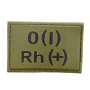Военный шеврон группа крови олива O(I) Rh(+) 30*45