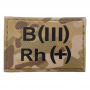 Військовий шеврон група крові Мультикам B(III) Rh(+) 30*45
