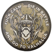 Шеврон Fuck calm die in battle and go to valhalla піксель