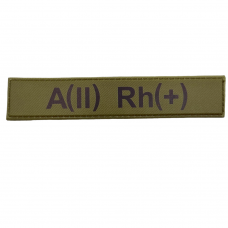 Військовий шеврон група крові олива A(II) Rh(+)