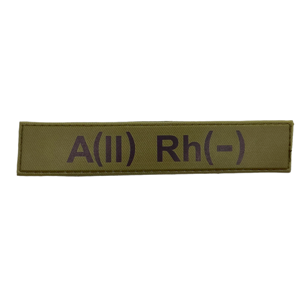 Військовий шеврон група крові олива A(II) Rh(-)