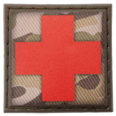 Шеврон Медик квадратный красный крест мультикам
