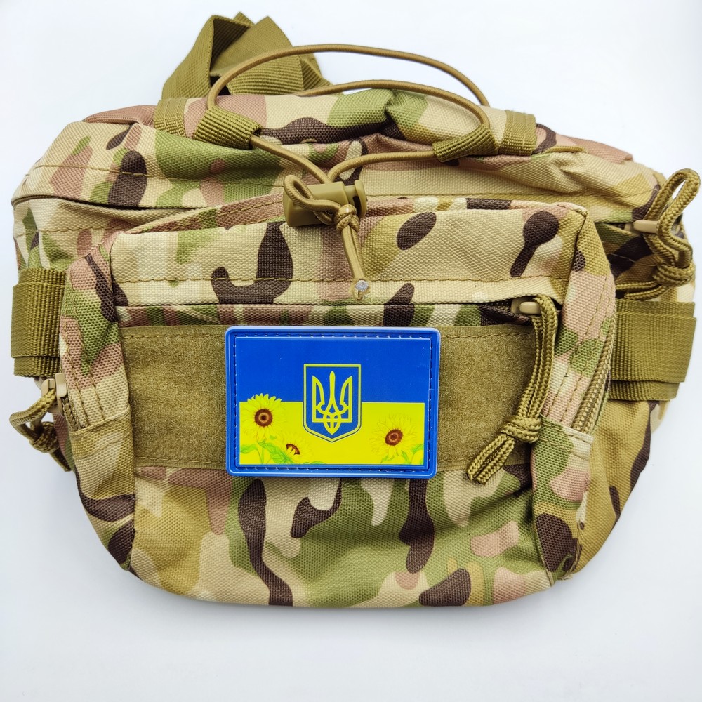 Шеврон прапор України соняхи з гербом