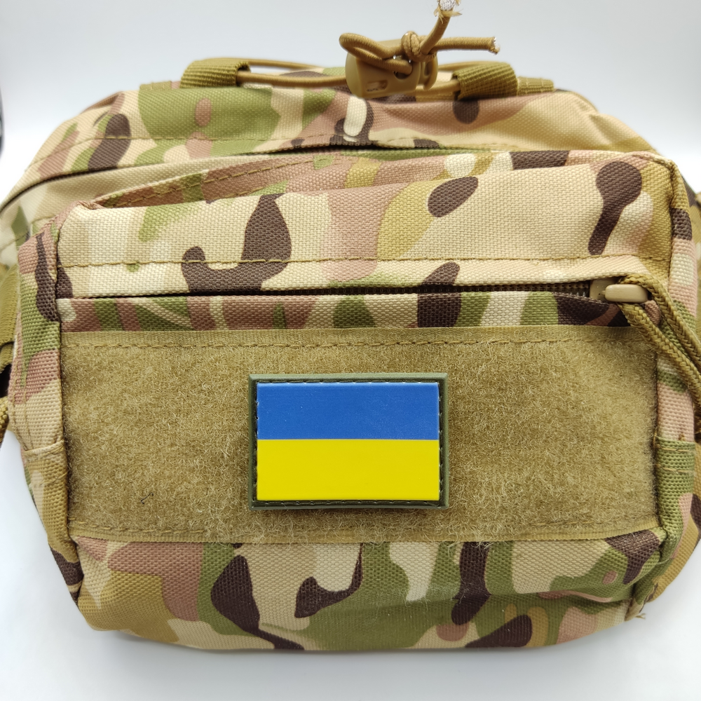 Нарукавний знак прапор України олива 30*45 мм