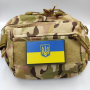 Нашивка Флаг Украины с гербом и оливковым ободком 50*80 мм