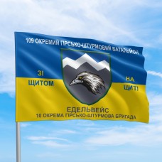 Прапор 109 ОГШБ 10 ОГШБр Зі щитом На щиті