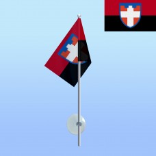 Флажок 100 ОБр ТрО червоно-чорний для авто с присоской