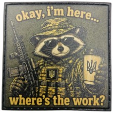 Шеврон Okay, I`m here...whre`s the work? raccoon