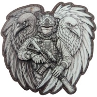 Шеврон Між пеклом і раєм (чорно-білий)
