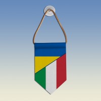 Вымпел с флагами Украина - Италия