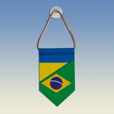  Вимпел з прапорами Україна - Бразилія