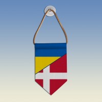 Вымпел с флагами Украина - Дания