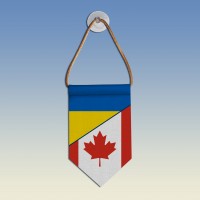  Вимпел з прапорами Україна - Канада