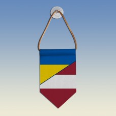  Вимпел з прапорами Україна - Латвія