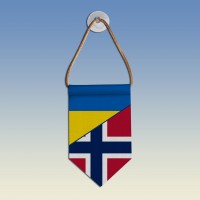 Вымпел с флагами Украина - Норвегия