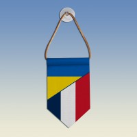  Вимпел з прапорами Україна - Франція