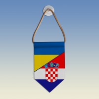 Вымпел с флагами Украина - Хорватия