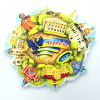 Керамические магнитики. Глобус достопримечательностей. Чернигов