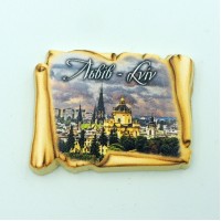 Керамический магнит мини свиток Львов