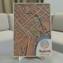 Настінна об'ємна 3D-мапа план міста та вулиць Чернігова з дерева з підставкою