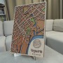 Настінна об'ємна 3D-мапа план міста та вулиць Чернігова з дерева з підставкою