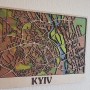 Дерев'яна схема декоративна мапа Києва на стіну з фанери інтер'єрна