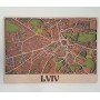 Деревянная схема декоративная карта Львова на стену из фанеры интерьерная