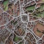 Настінна об'ємна 3D-мапа план міста та вулиць Львова з дерева з підставкою