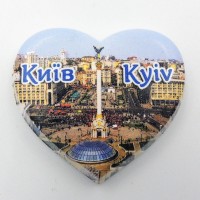 Мини керамический магнит Сердце Майдан