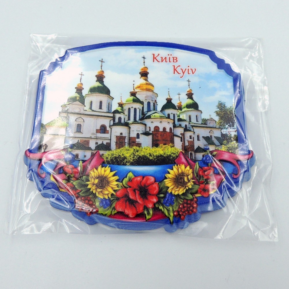 Керамический магнит Рамка с цветами Украина