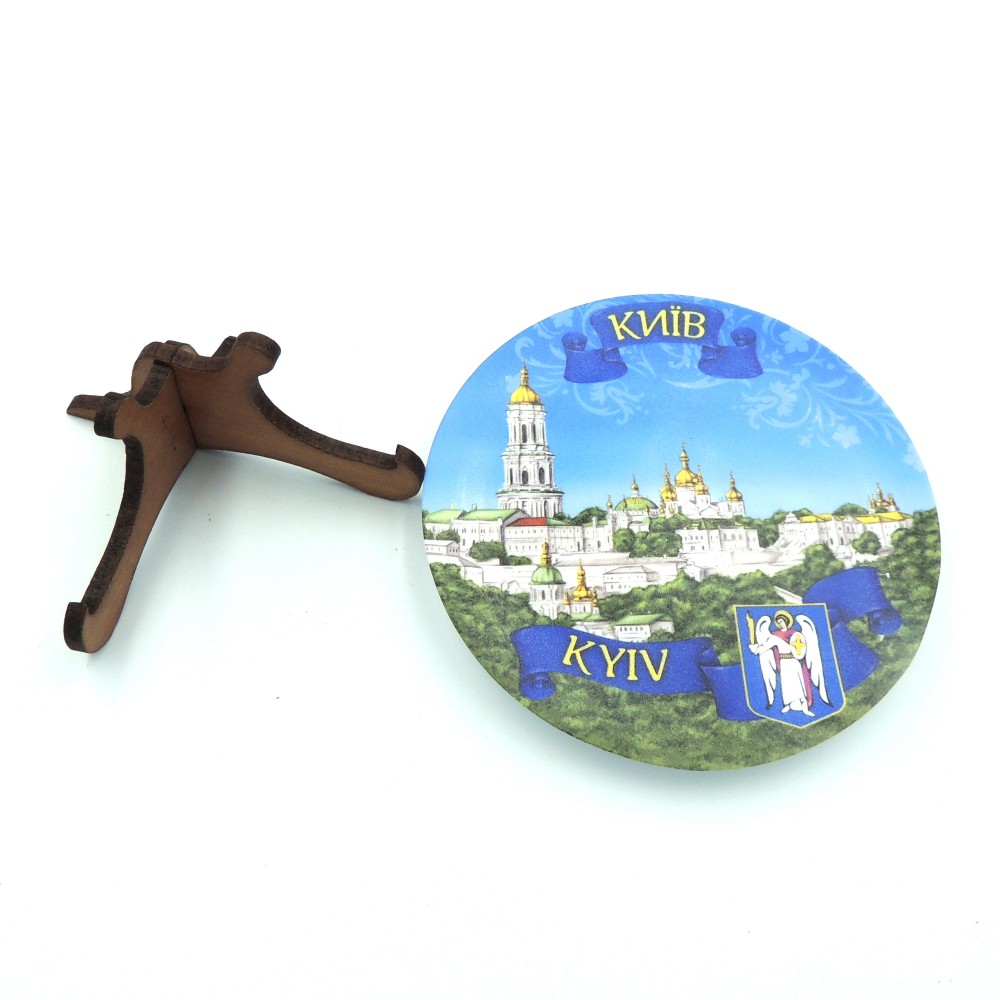 Сувенирная тарелка с плоским дном 85 мм Киев №12