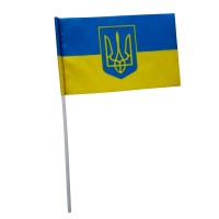 Маленький флажок Украины на пластиковой палочке