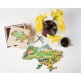Фігурний об'ємний унікальний пазл антистрес з дерева Україна в соняшниках в подарунковій коробці