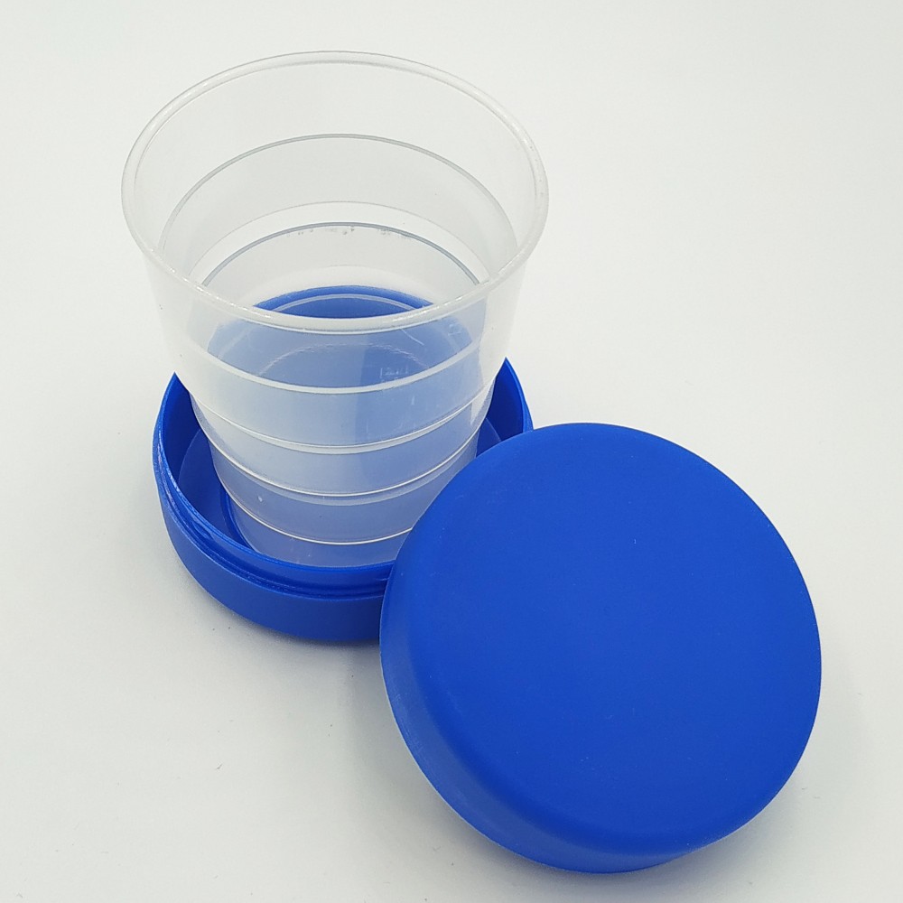 Складной стаканчик синего цвета без изображения 130 мл