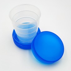 Складной стаканчик голубого цвета без изображения 130 мл