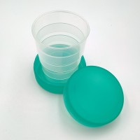 Складной стаканчик изумрудного цвета без изображения 130 мл