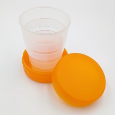 Складной стаканчик оранжевого цвета без изображения 130 мл