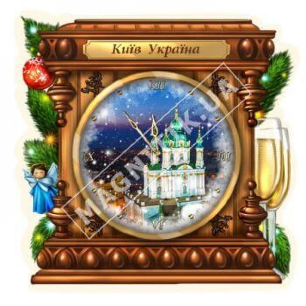Новогодние магниты. Часы, Киев