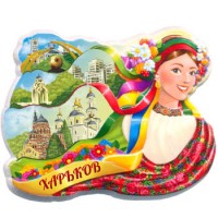 Керамические магнитики. Харьков. Ленточки и достопримечательности