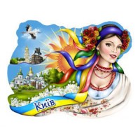Керамические магнитики. Украинка и достопримечательности Киева