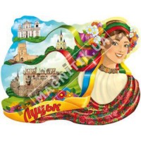 Керамічні магніти. Луцьк. Дівчина і стрічки. Новинка!