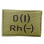Військовий шеврон група крові олива  O(I) AB(IV) Rh(-) 30*45