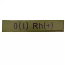 Військовий шеврон група крові олива O(I) Rh(+)