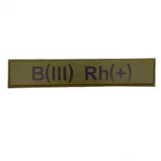 Військовий шеврон група крові олива B(III) Rh(+)
