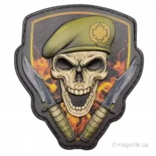 Шеврон Череп в береті Сухопутні війська об'ємний