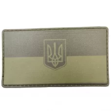 Шеврон Флаг Украины с гербом темная олива 50*90 мм